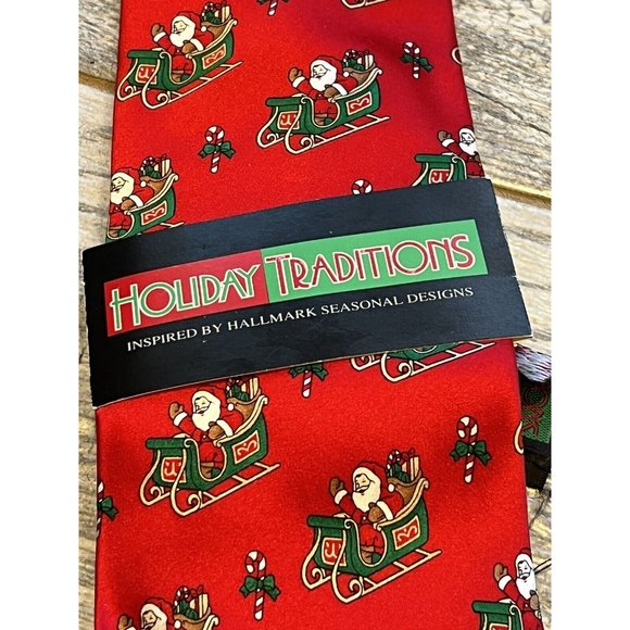 NWT Santa Claus Tie Traditions Hallmark Design Collection 100% Silk Christmas - Picture 2 of 8